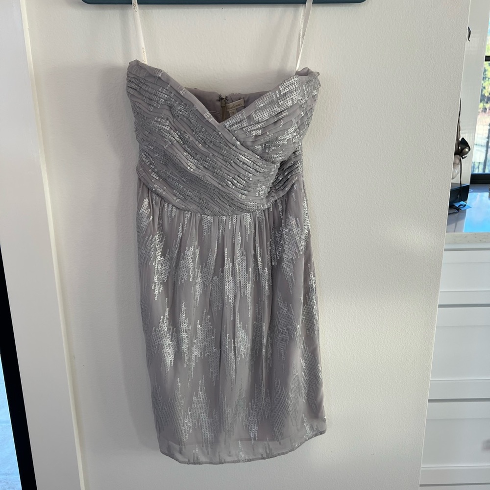 Shoshanna Purple Sequined Strapless Dress
